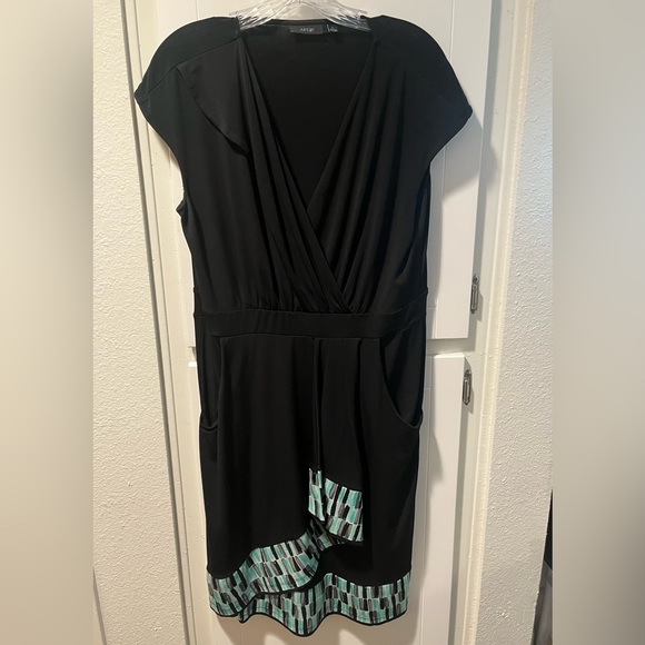 Apt. 9 Dresses & Skirts - Apt 9 Faux Wrap Dress with Pockets. Trim is black, gray, teal, and white.